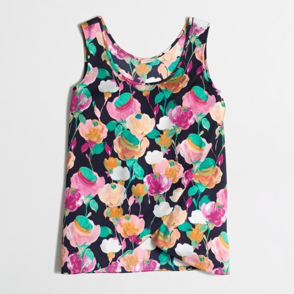 J. Crew Floral Printed Tulip Panel Tank Top